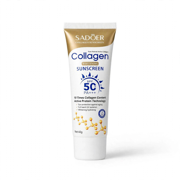 ضد آفتاب کلاژن SADOER مدل Collagen Whitening SPF50+ PA+++ حجم 40 میلیلیتر